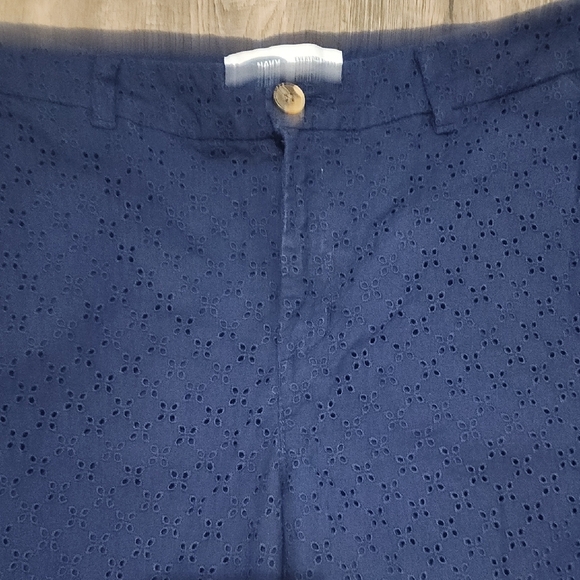 Navy Eyelet Women's Shorts - Picture 3 of 4